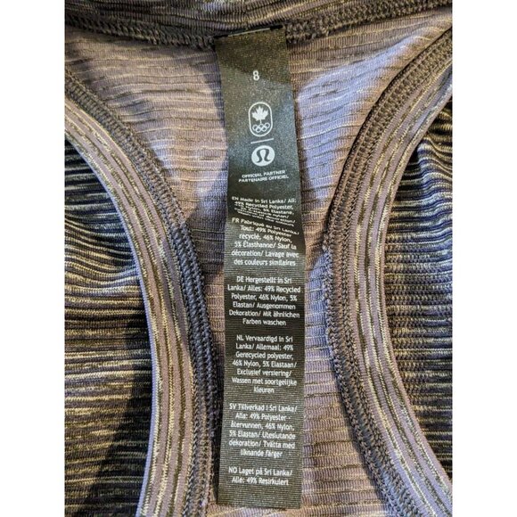 Lululemon Team Canada Swiftly Tech Racerback Tank Top Gym Gray Womens Size 8 - Picture 7 of 7
